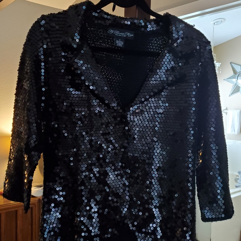 Favorite Things Colleen Lopez black sequin jacket